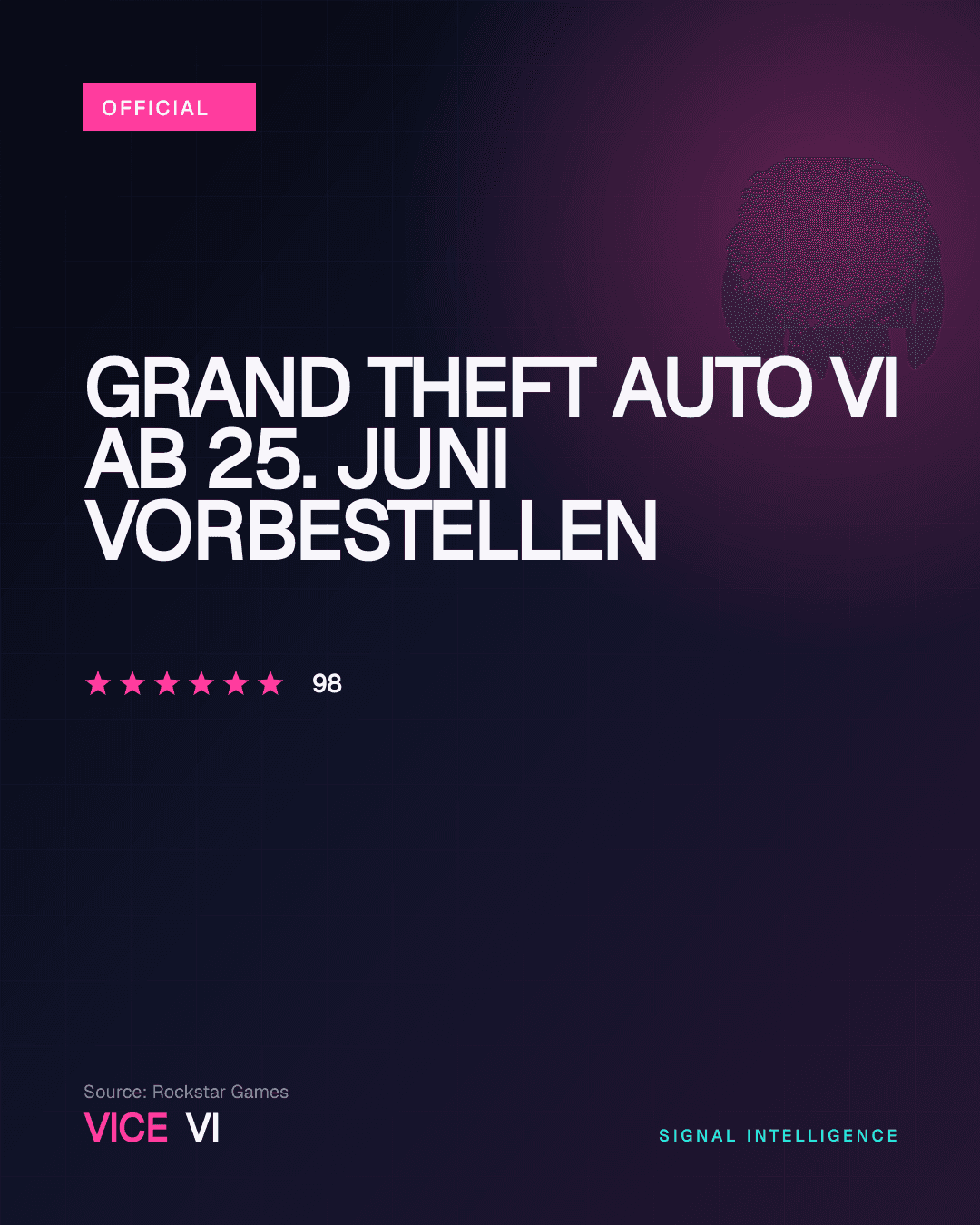Grand Theft Auto VI ab 25. Juni vorbestellen — redaktionelles Visual von VICE VI